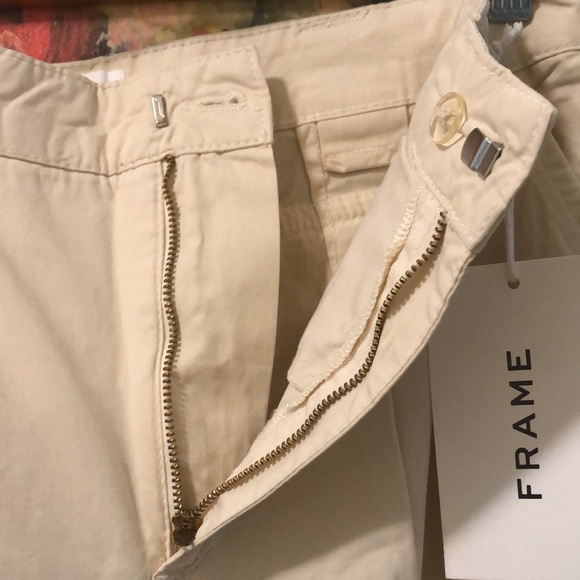 🆕 Frame twill pleated cargo lightweight belt loops cotton trousers - Picture 4 of 15